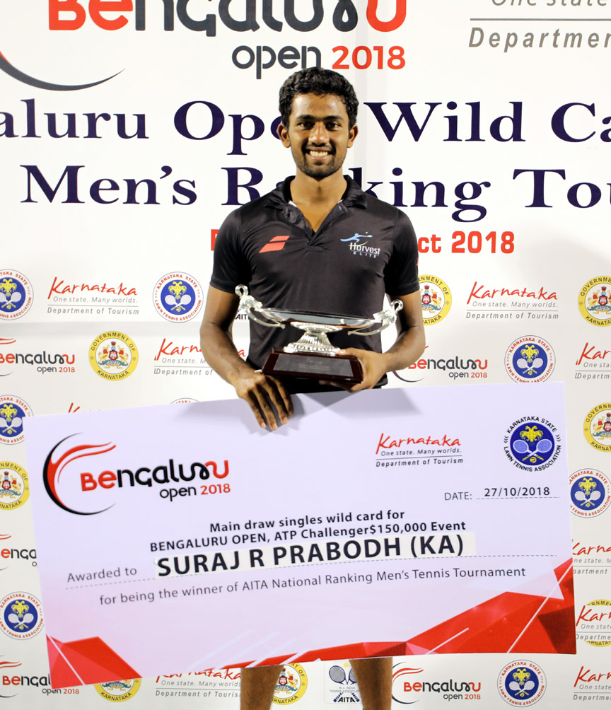 Suraj get wild card entry for Bengaluru ATP Challenger 